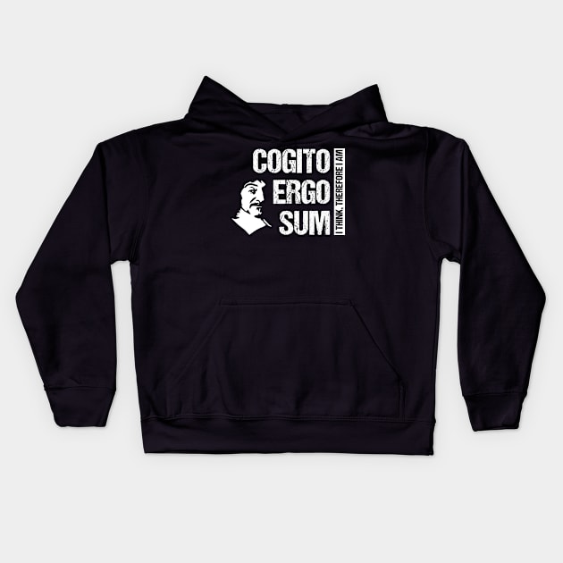 Cogito Ergo Sum René Descartes Philosophy T-Shirt Distressed Kids Hoodie by stearman